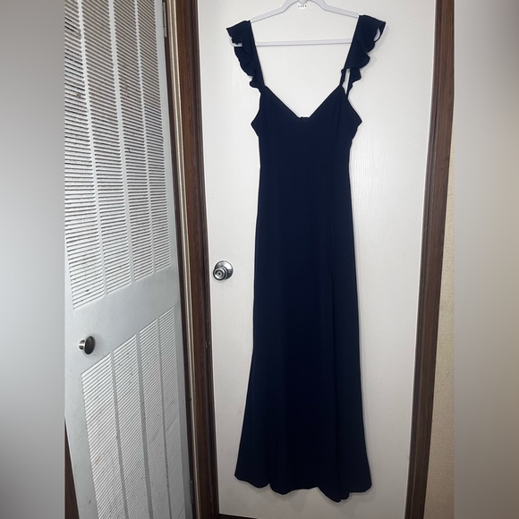 Showpo Navy Maxi Dress with Slit - Picture 3 of 10